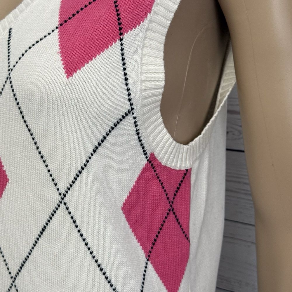 IZOD Sweater Vest Argyle Classic 100% Cotton Golf Preppy - Picture 6 of 12